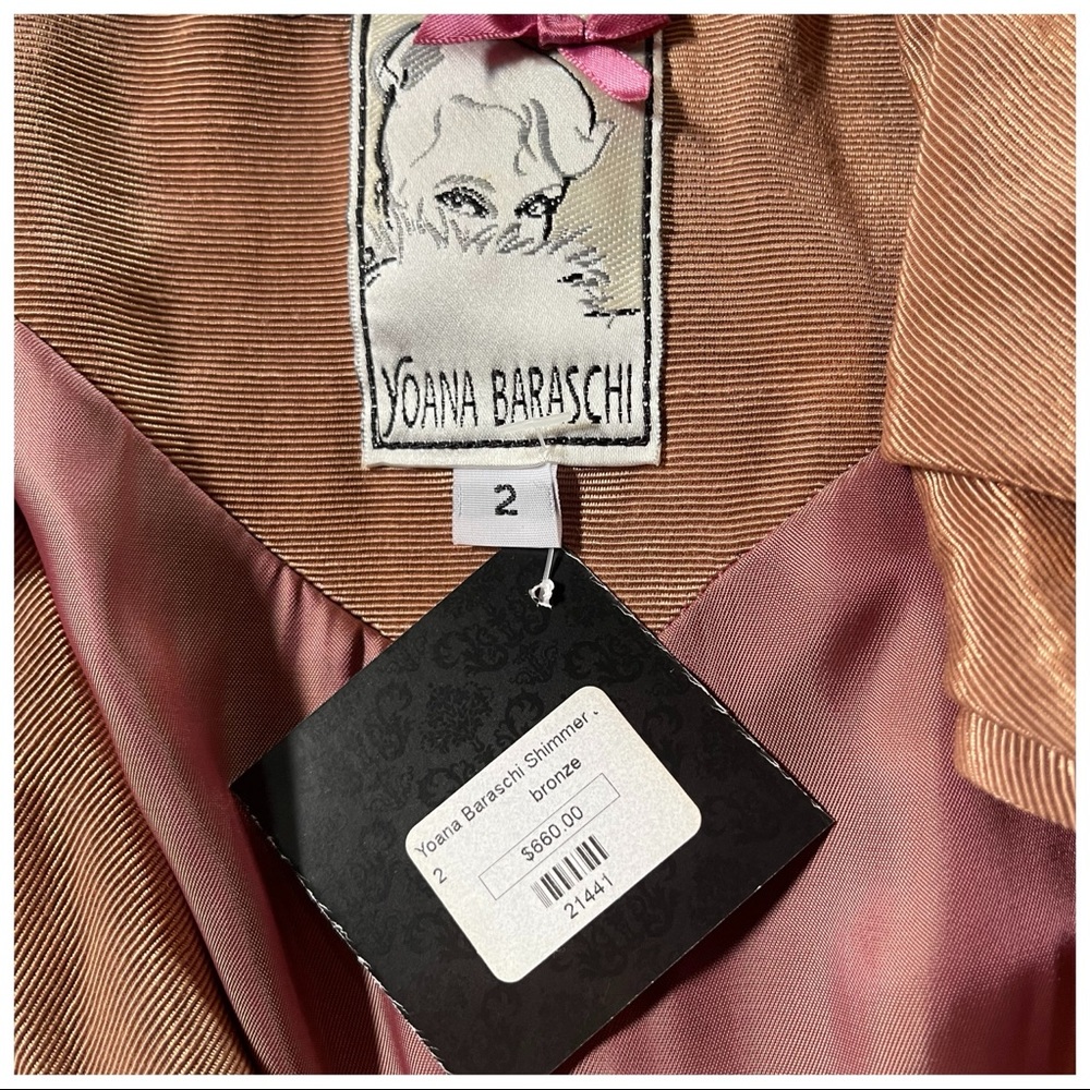 Yoana Baraschi Bronze Iridescent Long Trench Jacket - Picture 9 of 13
